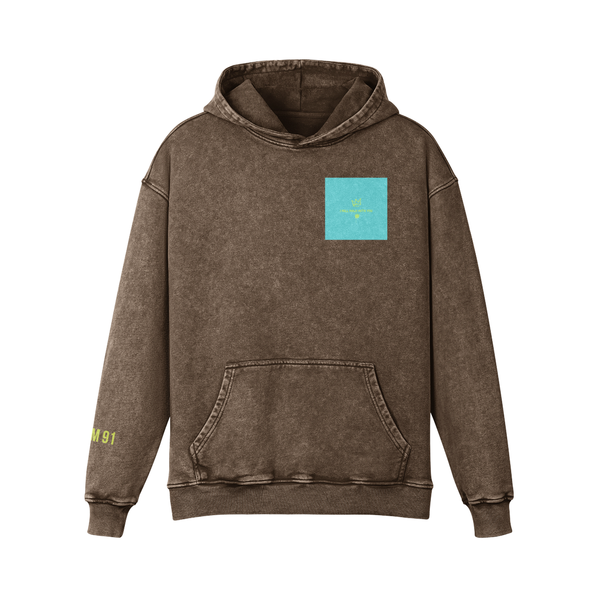 I Will Walk with you Washed Oversized Faded Hoodie