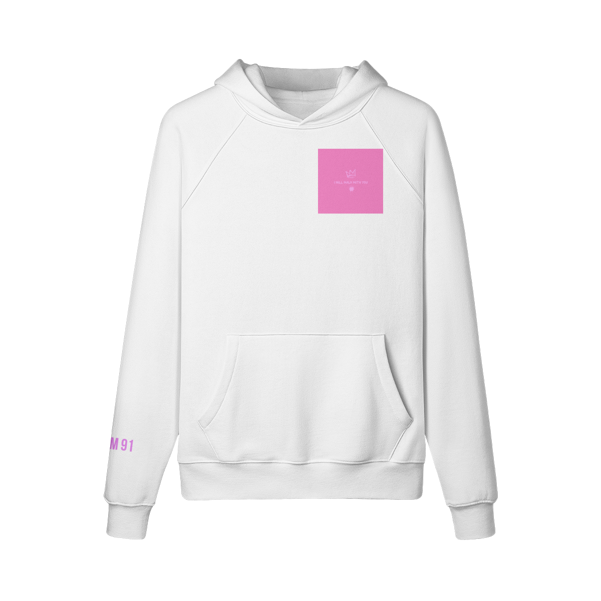 I Will Walk With You Oversized Hoodie Pink