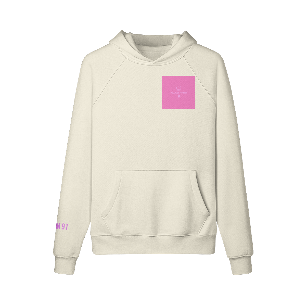I Will Walk With You Oversized Hoodie Pink