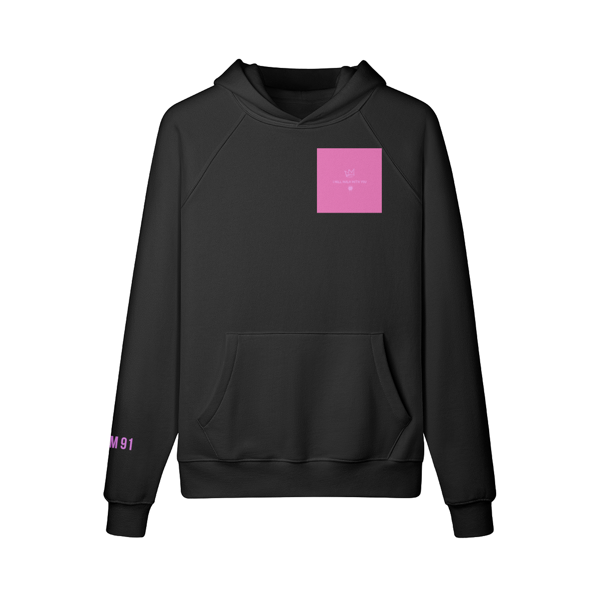 I Will Walk With You Oversized Hoodie Pink